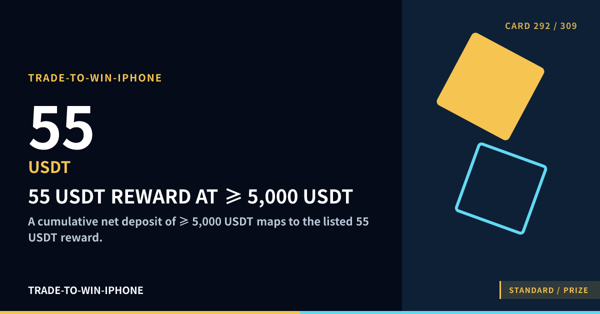 55 USDT REWARD AT ≥ 5,000 USDT