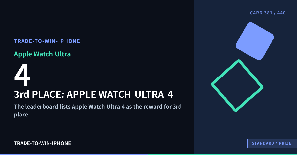 3rd PLACE: APPLE WATCH ULTRA 4