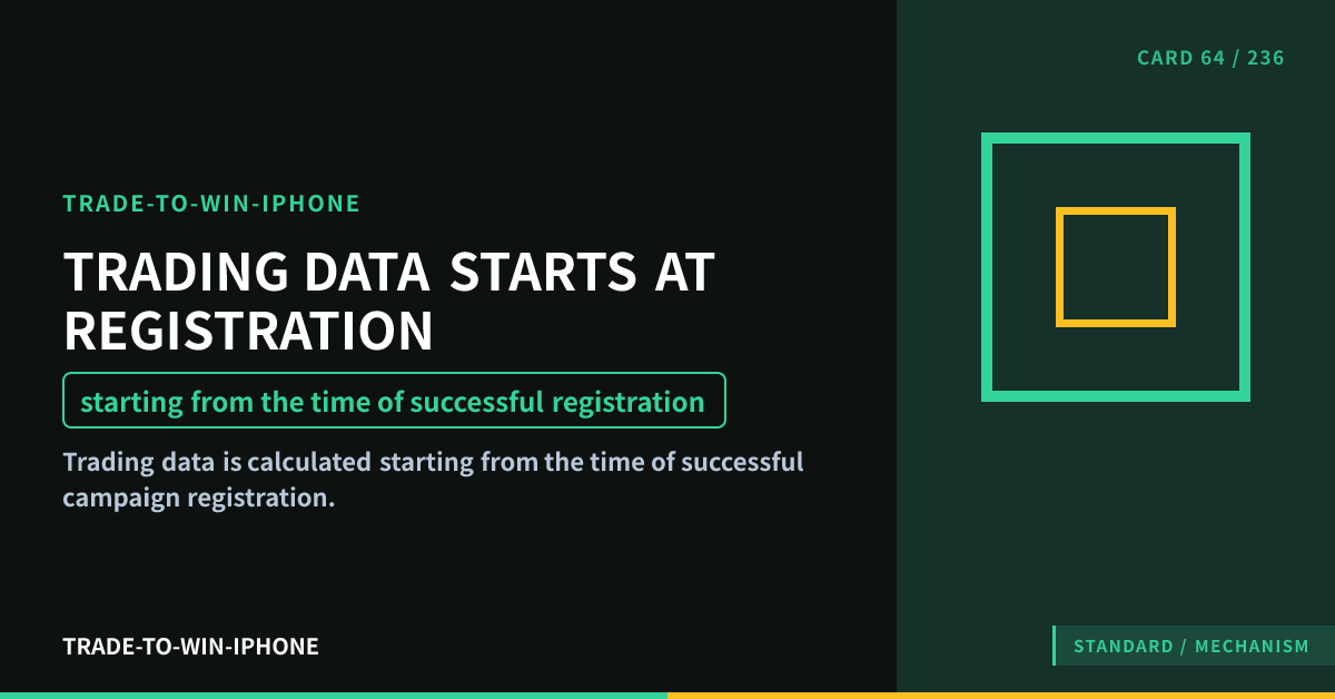 TRADING DATA STARTS AT REGISTRATION